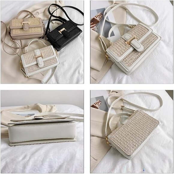 Chic Straw Crossbody Bag for Women - Elegant Lightweight Handbag for Summer 2025 - Picture 6 of 7